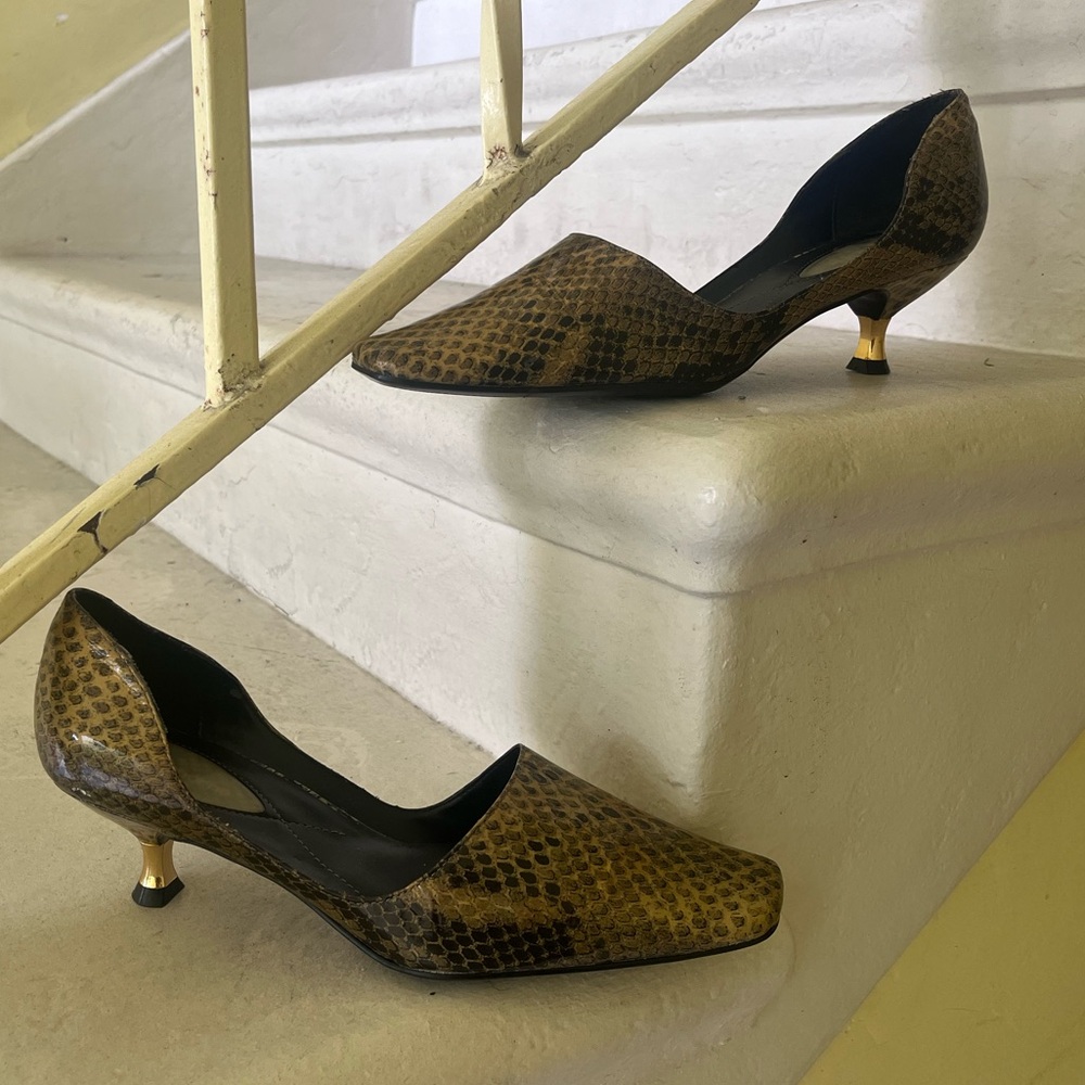 Vintage Liz Claiborne Snake Print Kitten Heels